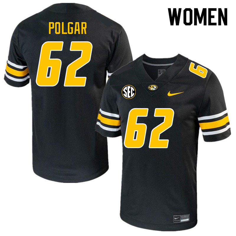 Women #62 Bence Polgar Missouri Tigers College 2023 Football Stitched Jerseys Sale-Black - Click Image to Close